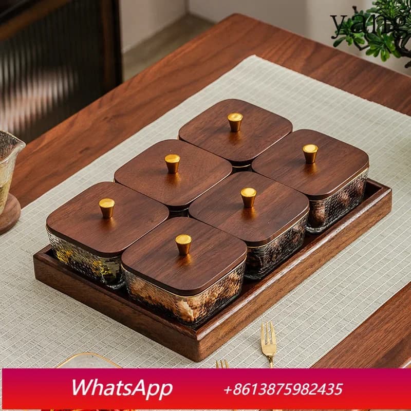 LMM living room household light luxury high-end dried fruit plate snack candy storage box new Chinese style