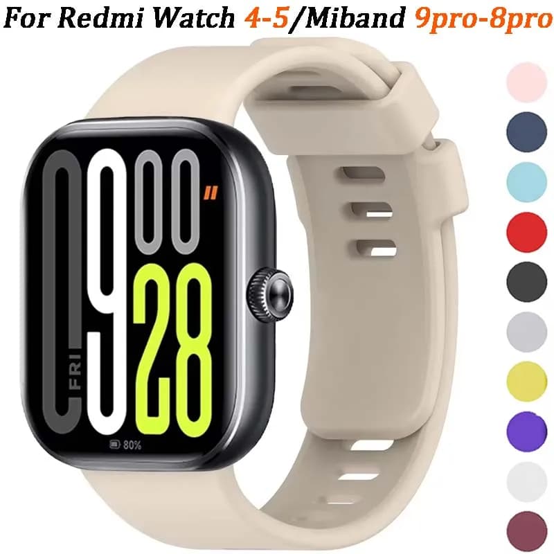 Original Silicone Sports Strap for Redmi watch 5/4 Comfortable Wristband for Xiaomi Band 9/8 Pro Accessories Correa