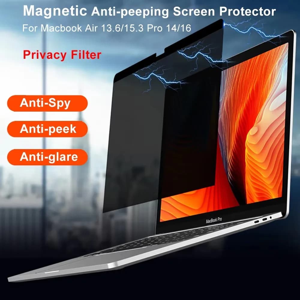 Magnetic Privacy Screen Protector For Macbook M4 M3 M2 Pro14 16 Air 15 13 13.6 Anti-glare/spy Anti-peep Anti Blue Light Film