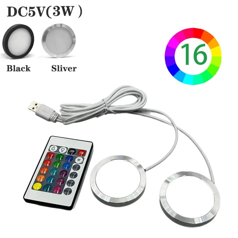 3W 6W LED plug USB 2 in One 3W USB DC5V RGB with remote control Jewellery cabinet Vetrina Floor lamp Mini Ceiling Spot