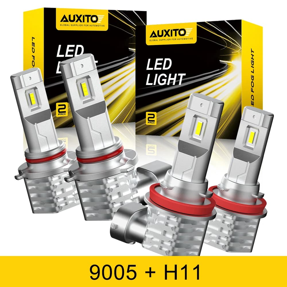 AUXITO 2Pcs 9005 H11 Combo LED Headlight High Low Beam Kit For Car Head Fog Light DRL Bulbs Super Bright Lamps 12V Canbus 6500K