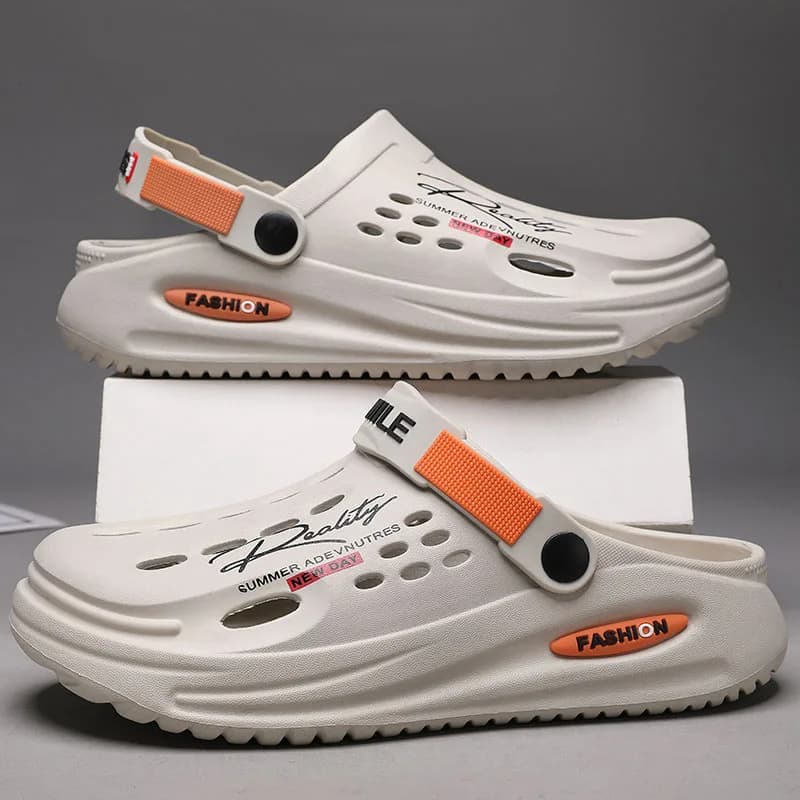Ciabatte da uomo in EVA con fori, sabot da uomo antiscivolo, ciabatte con plateau spesso e morbido, sandali da uomo alla moda e comodi, scarpe estive