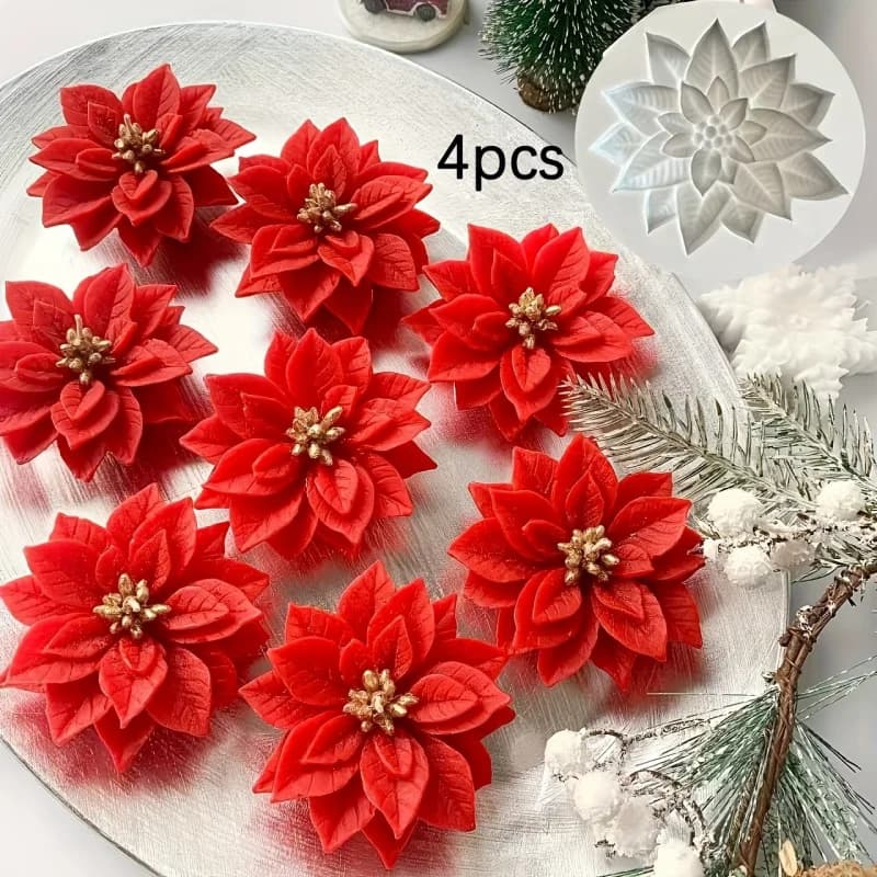 Set di stampi in silicone a forma di foglia di margherita per Natale, stampi per resina, candele, sapone e gesso, adatti per artigianato di aromaterapia fatto a mano e regali di ringraziamento.