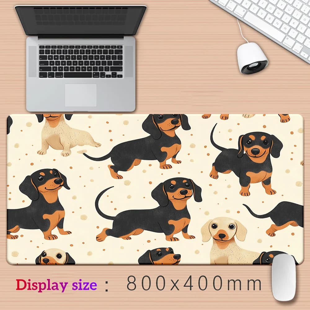 Simpatico tappetino per mouse Dachshund - Tappetino per tastiera da gioco, accessorio per computer da ufficio - Tappetino per mouse da gioco e da ufficio per giocatori PC