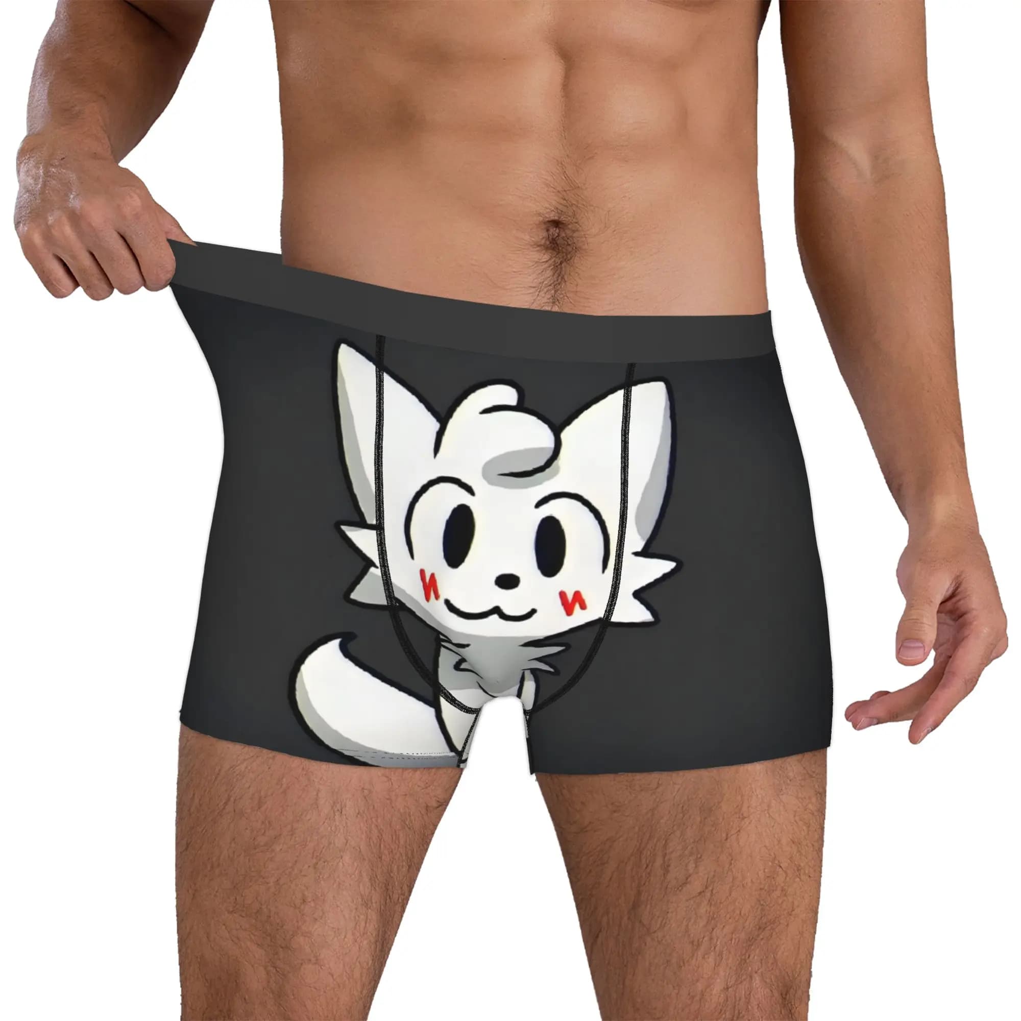 Custom Boykisser Silly Cat Boxer Shorts For Men 3D Printed Cute Cartoon Underwear Panties Briefs Stretch Underpants