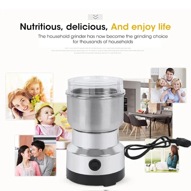 Mini Tritatutto Elettrico Domestico 300ml, Polverizzatore Ultrafine per Alimenti per Bambini, Macinacaffè, Macinino per Spezie e Pepe, Mulino per Cereali con 2/4 Lame