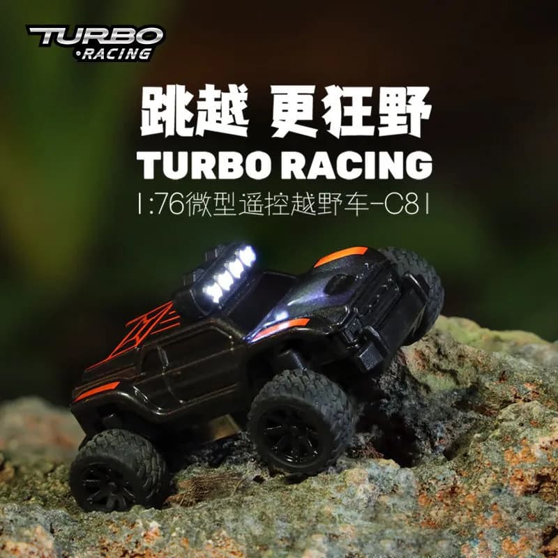 TURBO RACING 1/76 C81 Mini Monster Truck Veicolo RC Fuoristrada in Scala Reale RTR 2.4GHz Giocattolo Telecomandato da Scrivania per Bambini e Adulti