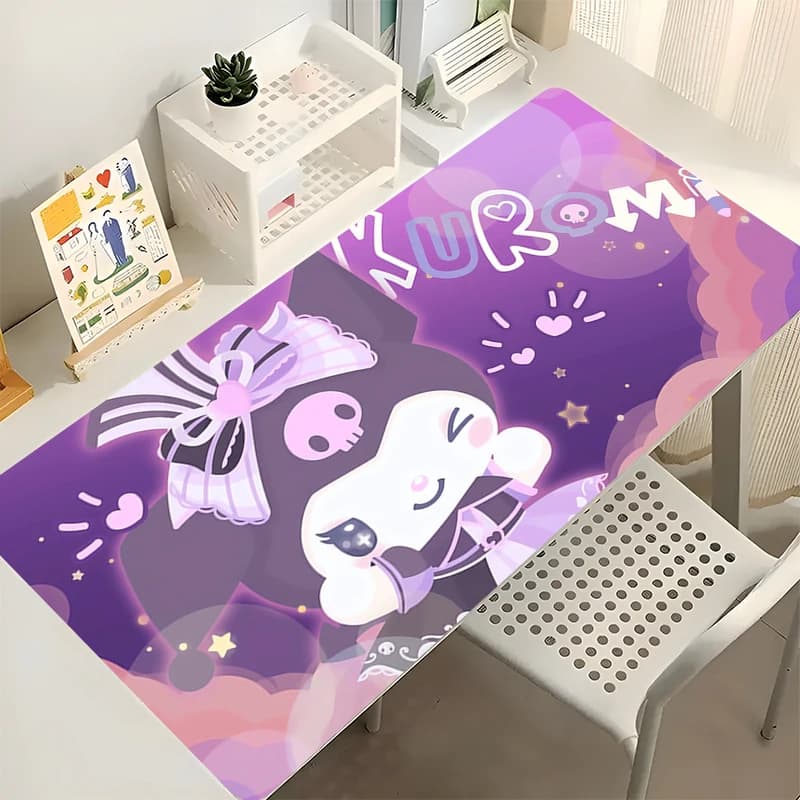 Tappetino per Mouse 90x40cm Kuromi Anime, Accessori per Gamer, Tappetino per Tastiera Varmilo, Bordo Bloccato, Tappetino in Gomma per Scrivania e Computer