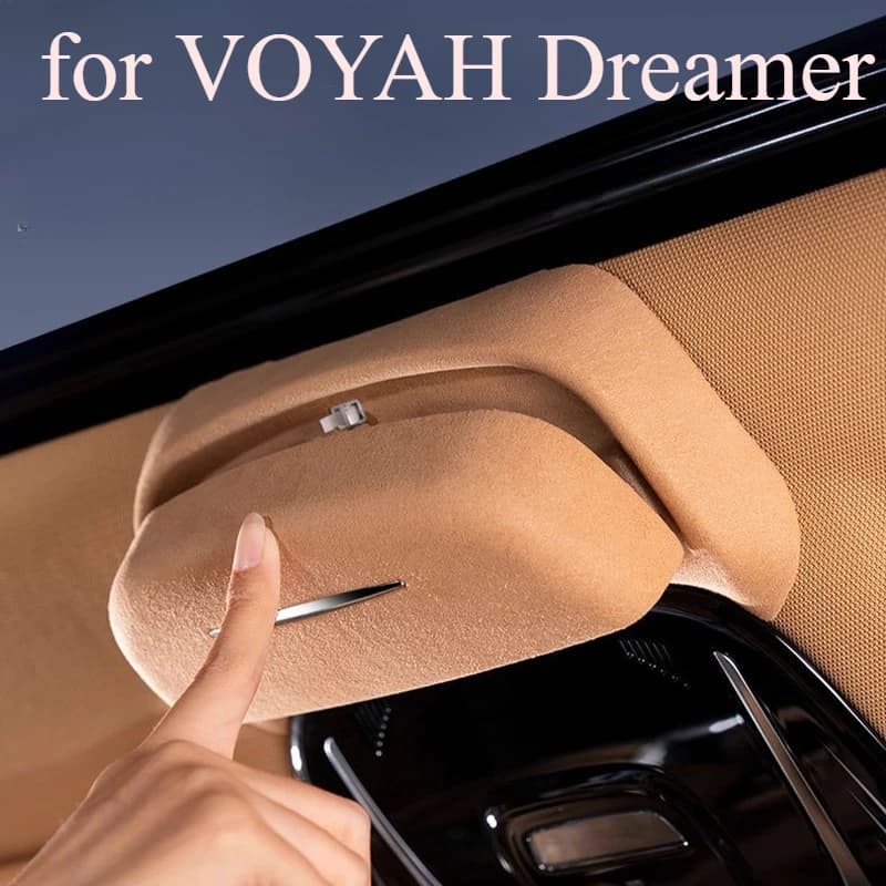 Custodia per occhiali per auto per VOYAH Dreamer Scatola portaoggetti per occhiali da sole ABS / Porta occhiali da soffitto in pelle scamosciata Organizer Accessori interni auto