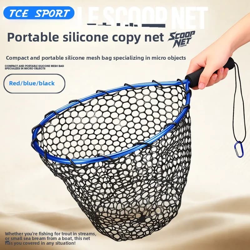 Luya hand-held net, aluminum alloy fishing net, anti-snag short-section net for raft fishing and rock fishing, fishing gear