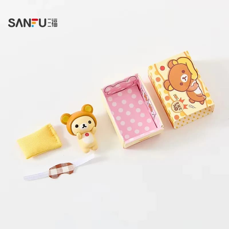 Sanfu Authentic Rilakkuma Candy Box Mini Blind Mystery Box Kawaii Cute Collectible Figure Desktop Decor Gift For Women