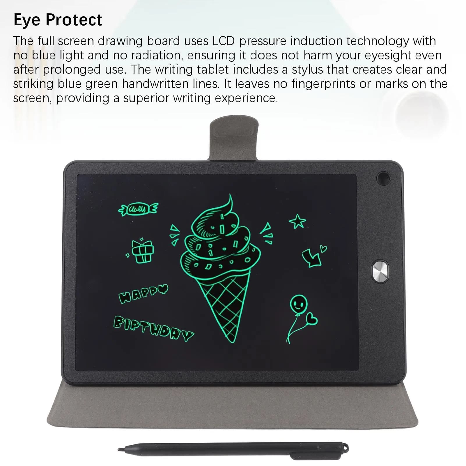 Tavoletta LCD per Scrittura per Adulti, Tablet da Disegno Portatile a Schermo Intero Anti-Touch Cancellabile da 10 Pollici per Bozze e Messaggi