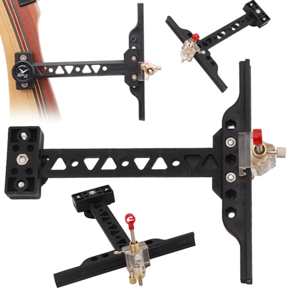 Mirino ricurvo per tiro con l'arco mirino per arco regolabile accurato mirino per tiro con l'arco leggero mirino a forma di T accessori per arco Bowsight