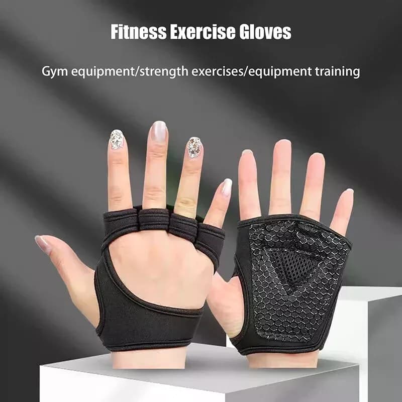 1 pair of sporty training gloves weight lifting glove for men women body building gym half finger anti slip sports support for weight lifting