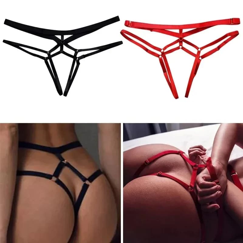 Mutandine da donna sexy con fasciatura scava fuori perizoma T Back Lingerie da donna con apertura sul cavallo Slip intimo G-String Slip senza cuciture