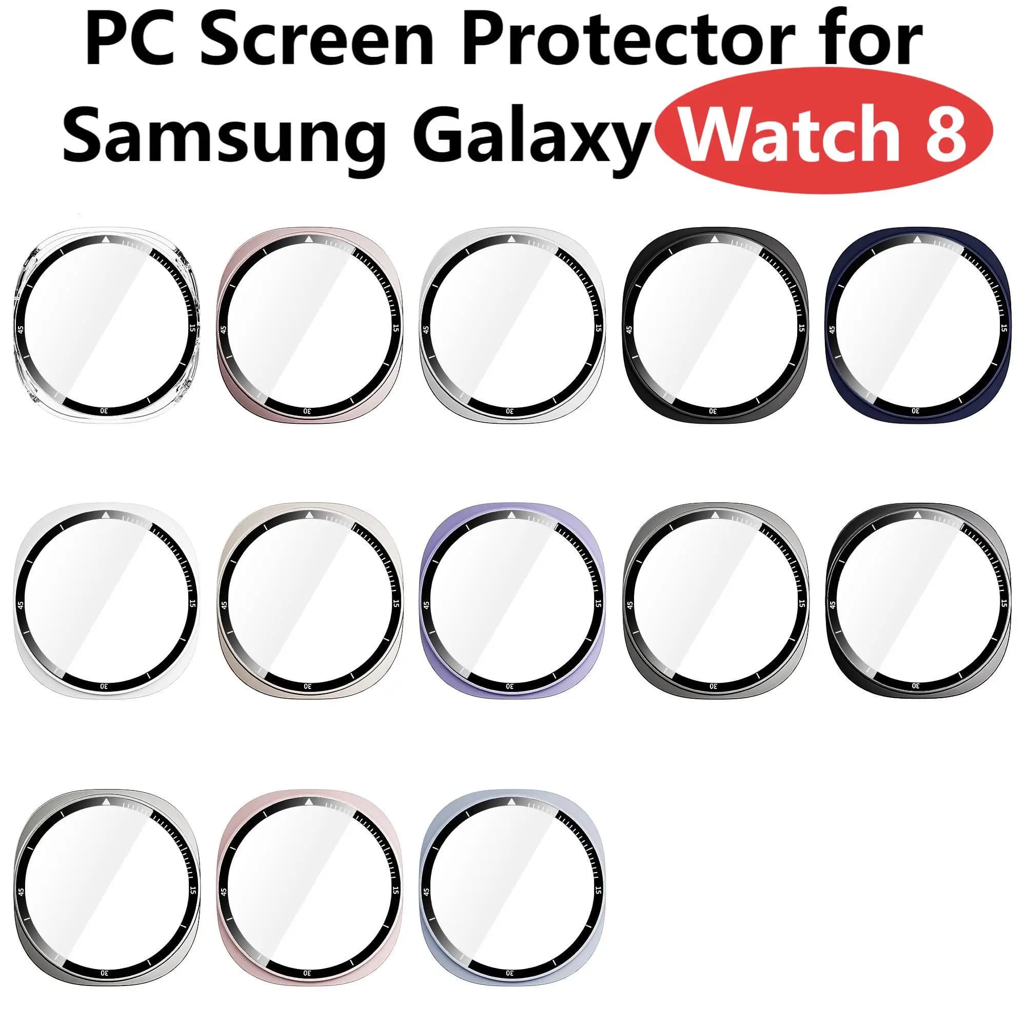 PC Case for Samsung Galaxy Watch 8 Protector screen with tempered glass cover 40mm/44mm, protective film for men's bumper