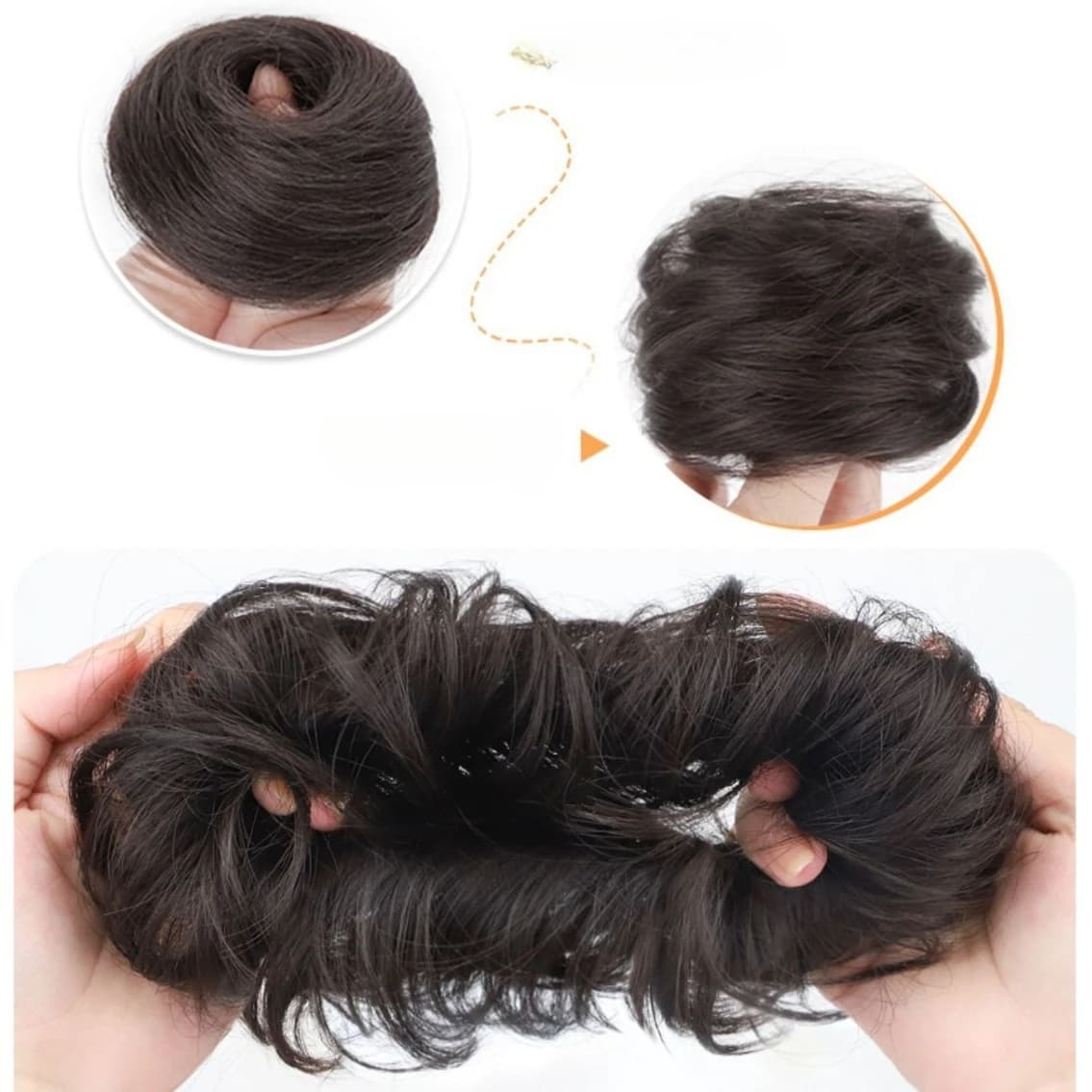 Clip in chignon parrucchino capelli umani basso ballerina creatore di panini per capelli sottili e fini volume istantaneo