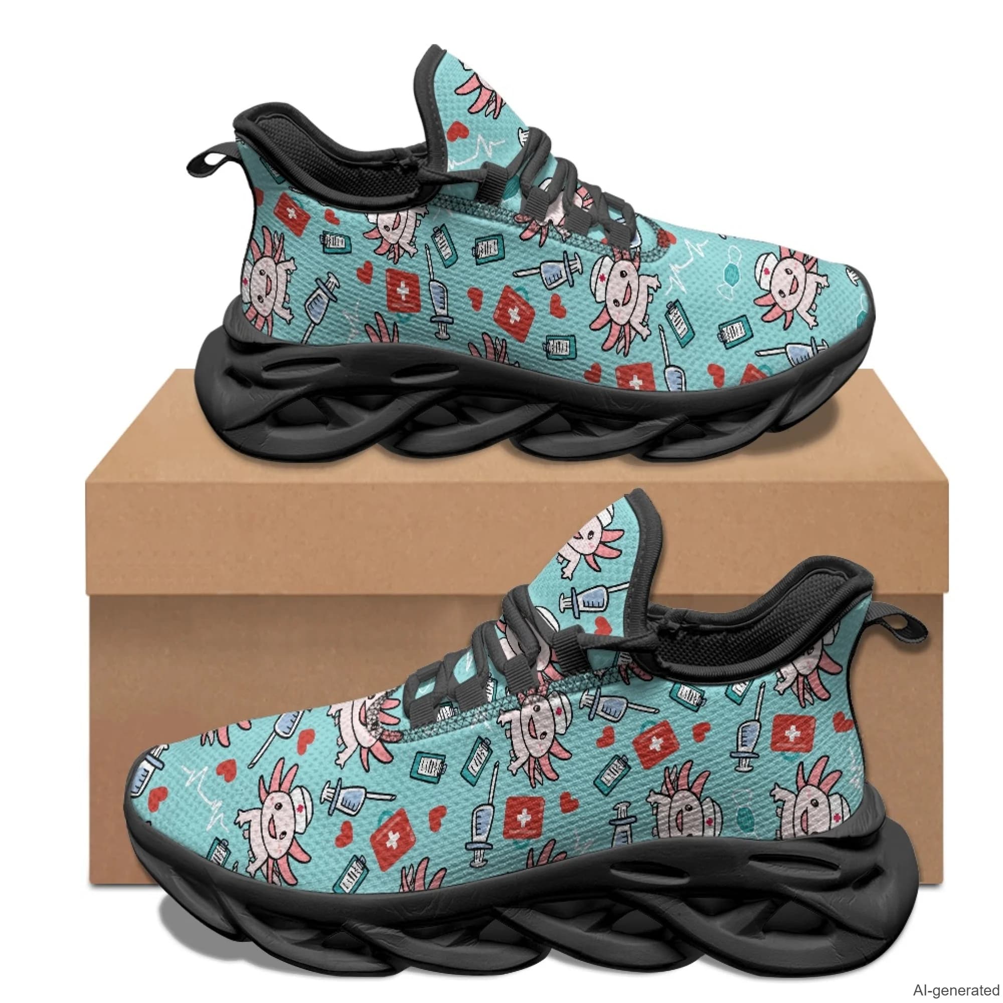 XIXIRIMIDO Max Soul Shoes Axolotl Medical Pattern Print Running Shoes for Men Casual Fashion Women Snakers Walking Shoes 35-48