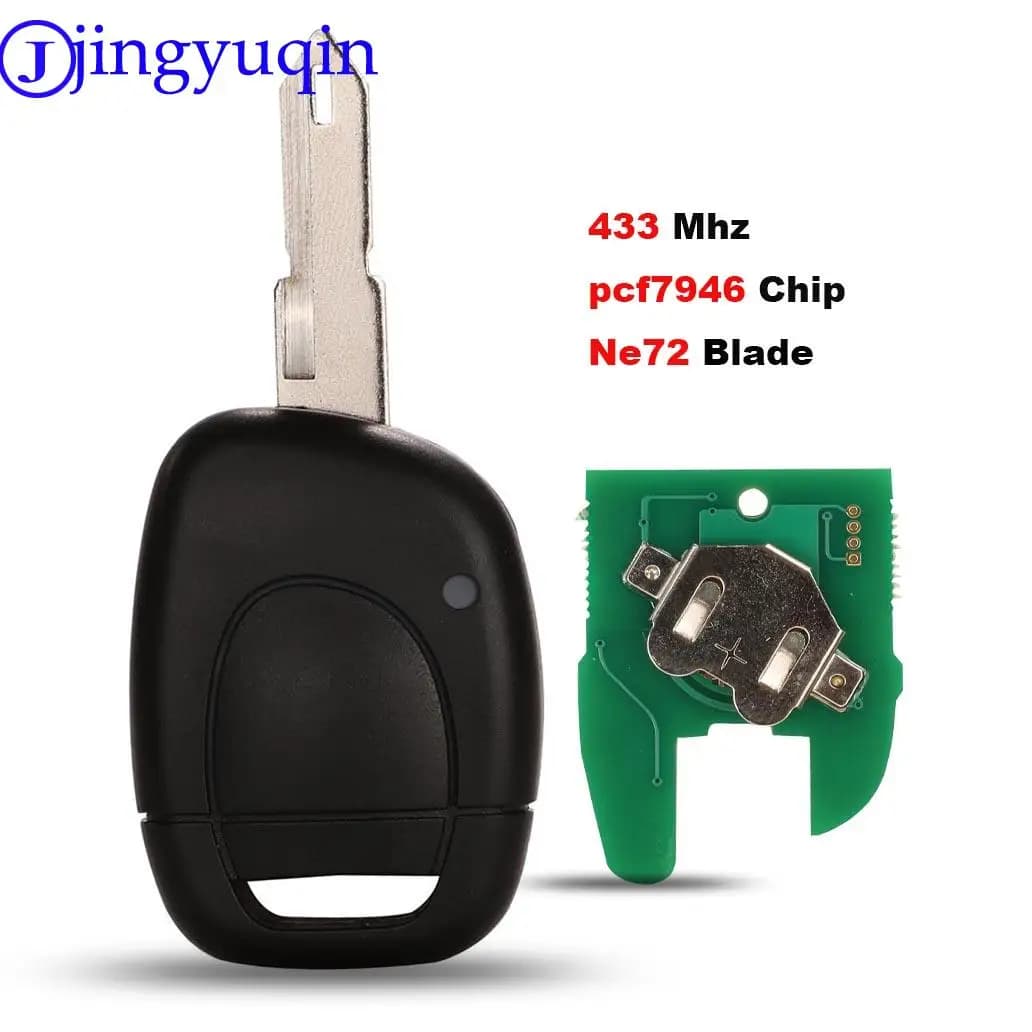 Jingyuqin Chiave A Distanza Per Auto Misura per Renault Master Kangoo Clio Twingo NE72 Lama PCF7946 Chip 433MHZ