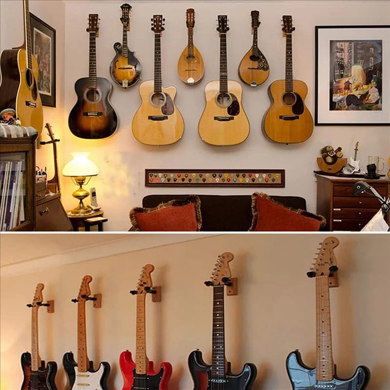 AEB0-2X Supporto da parete per gancio per chitarra, supporto da parete per chitarra regolabile per chitarra per chitarre Ukulele per basso elettrico acustico