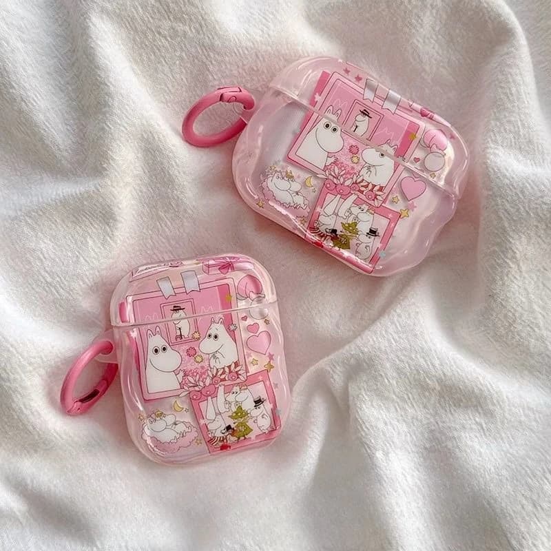 Hot Anime Moomins Series Headphone Case Cartoon Creativity Cute Printing Portable Bluetooth Earphone Protective Case Gift
