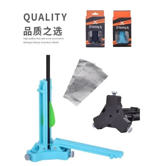 SPG Tiro con l'arco Freccia Fletching Jig Morsetto cilindrico Bastone Piuma Fletches Strumento per Frecce Caccia Tiro Accessori