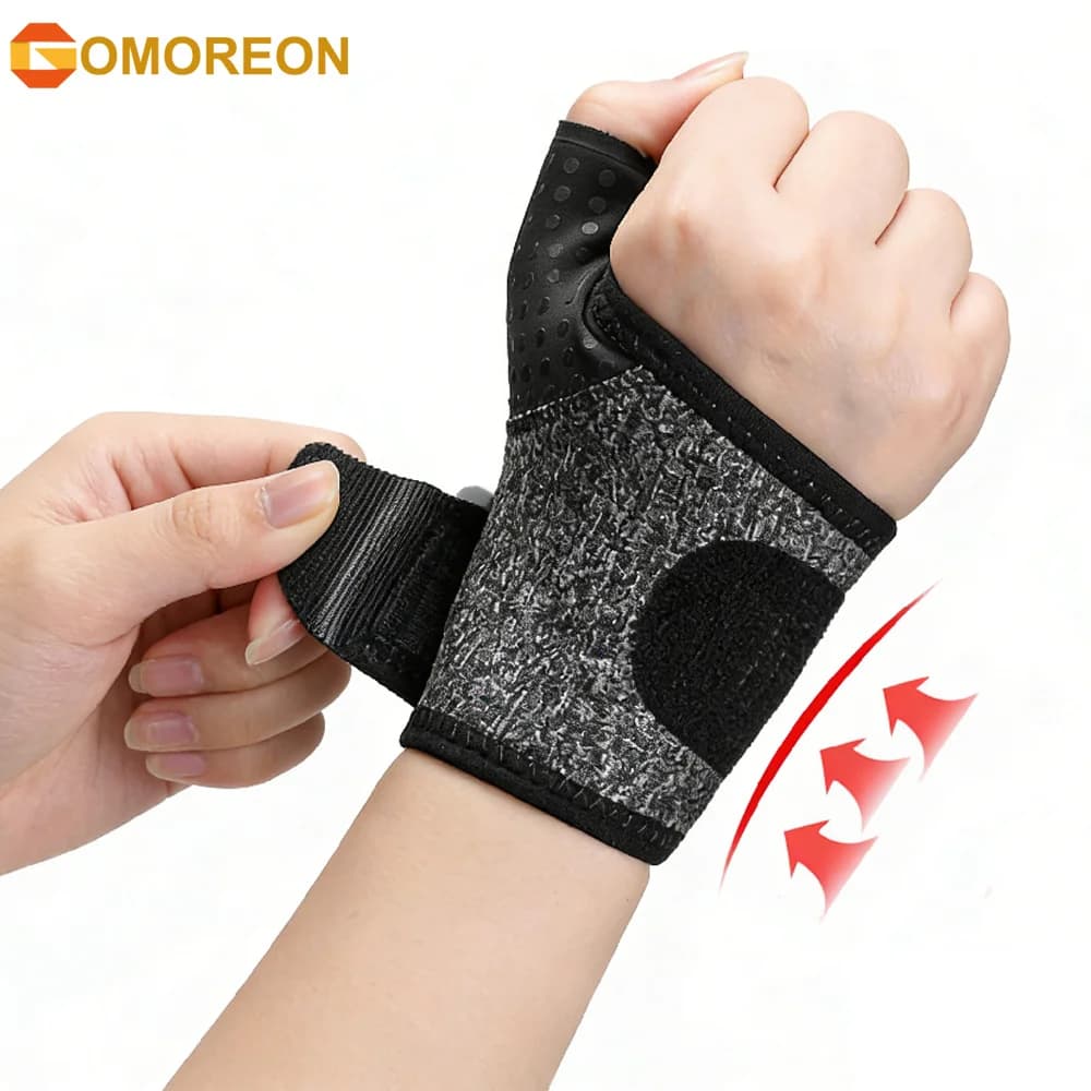 1PC Wrist Brace with Soft Thumb for Mild Carpal Tunnel Tendonitis Arthritis Sprains, Compression Hand Brace, Wrist Support Strap