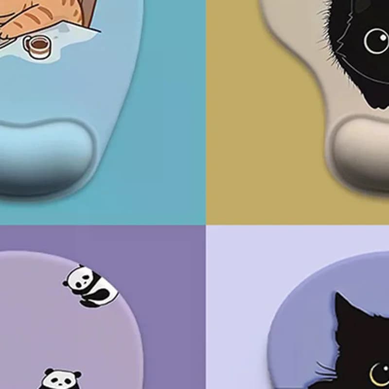 1 Pezzo Nuovo Tappetino per Mouse in Silicone con Animali Cartoon, Poggiapolsi da Scrivania, Resistente alle Macchie, Accessori per Computer