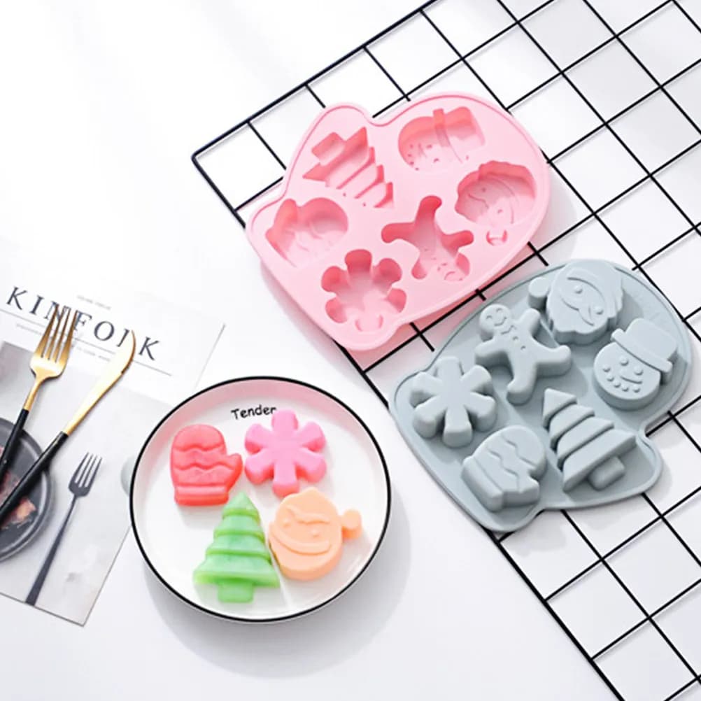 Stampo in Silicone a Forma di Guanto per Cioccolato, Utensile da Forno Natalizio, Vassoio per Cubetti di Ghiaccio Fai-da-Te, Adatto al Microonde, Riutilizzabile