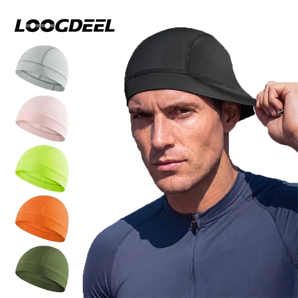 LOOGDEEL 1Pcs Breathable UV Protection Running Cap Quick Dry Sports Hat Lightweight Cycling Helmet Liner Outdoor Jogging Unisex