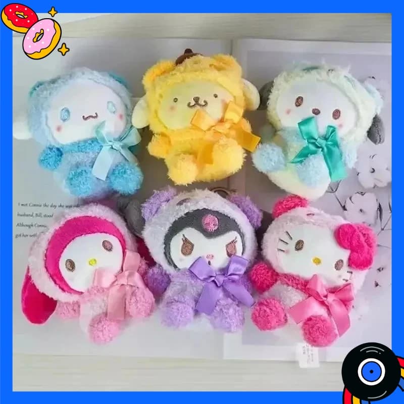 Mini Kawaii Sanrio Portachiavi Peluche Kuromi Portachiavi Hello Kitty Peluche Cinnamoroll Portachiavi Borsa Ciondolo Giocattolo Regalo