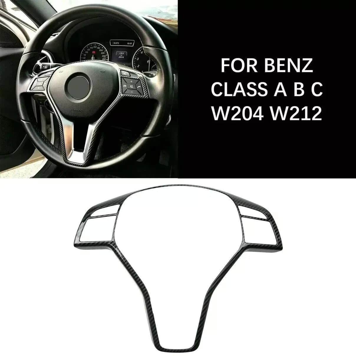 Per Mercedes Benz ABCE CLA CLS GLA GLK SLK Classe W176 W246 W204 W207 W212 W117 Adesivo per auto Volante Telaio Trim Copertura