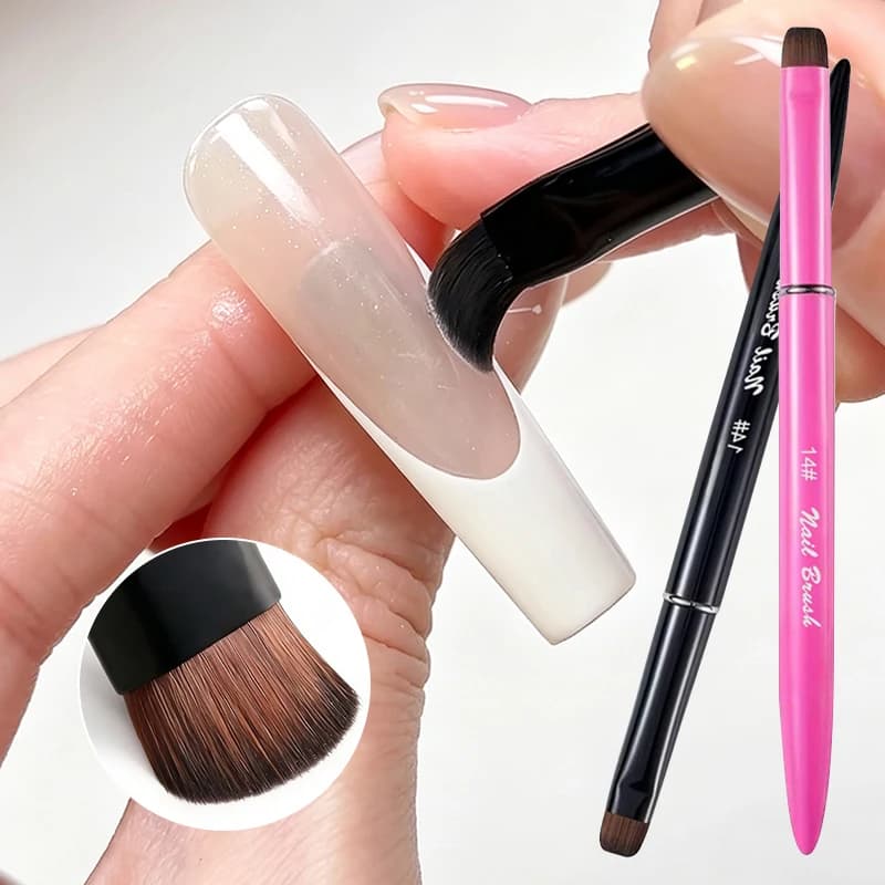 3 in 1 New French Nail Brush,with Multi-function Brush Head-Fine Nail Brush,Suitable for Gel and Acrylic Nails,Precise Cleaning