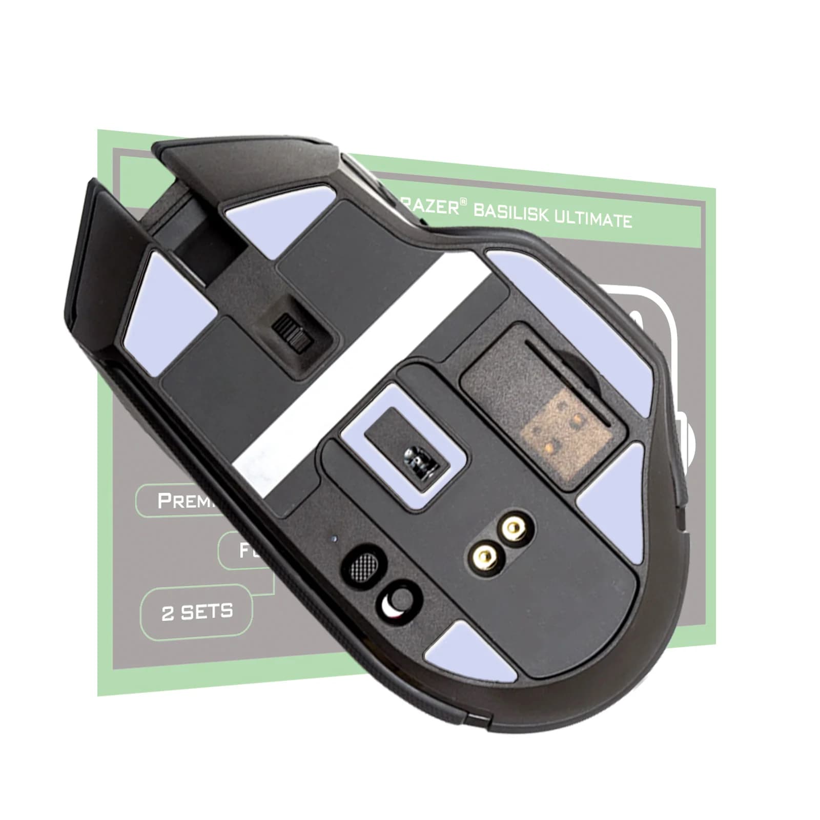 2 Set TALONGAMES Piedini per Mouse Grigio Chiaro Personalizzato Bordo Curvo Pattini per Mouse per Razer Basilisk Ultimate Piedini per Mouse di Ricambio