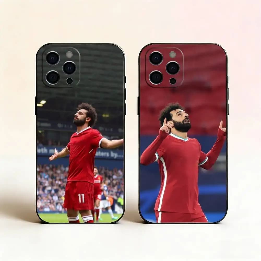 Custodia Morbida in Silicone per iPhone 17 16 15 14 13 12 11 X XR Plus Pro Max Plus - Edizione Calcio M-Mohamed S-Salah 11