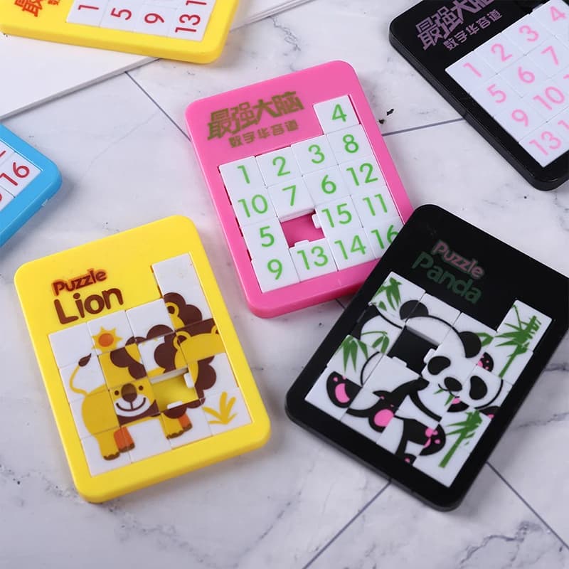 5 pezzi numero puzzle in plastica scorrevole in movimento educazione precoce animale puzzle per bambini giocattolo scuola asilo gioco regalo