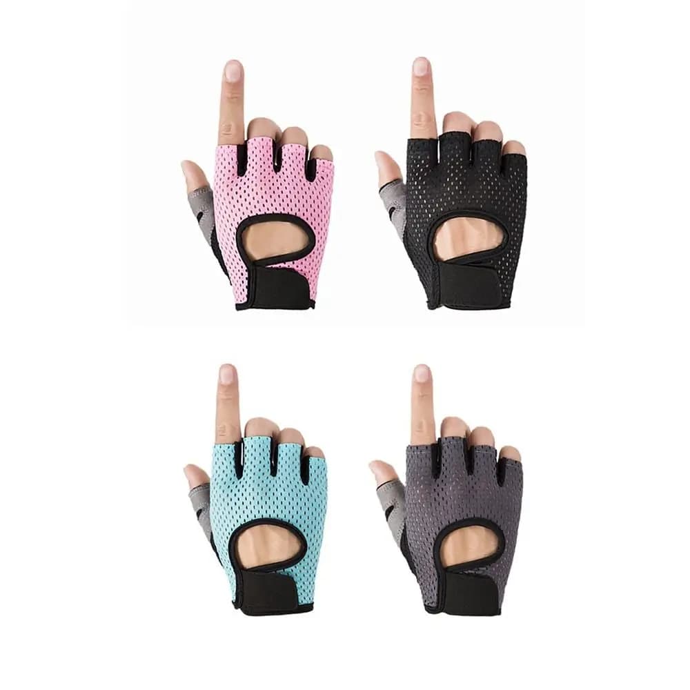 Breathable Weight Lifting Gloves Curved Open Back Non-Slip Cycling Motorcycle Gloves Wearproof Shockproof