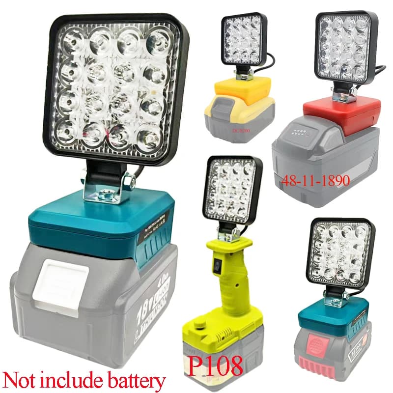 Electric Tools Parts for Makita For DeWalt For Bosch For Milwaukee For Ryobi Lithium Battery Electric Flashlight Working Light Camping Lamp