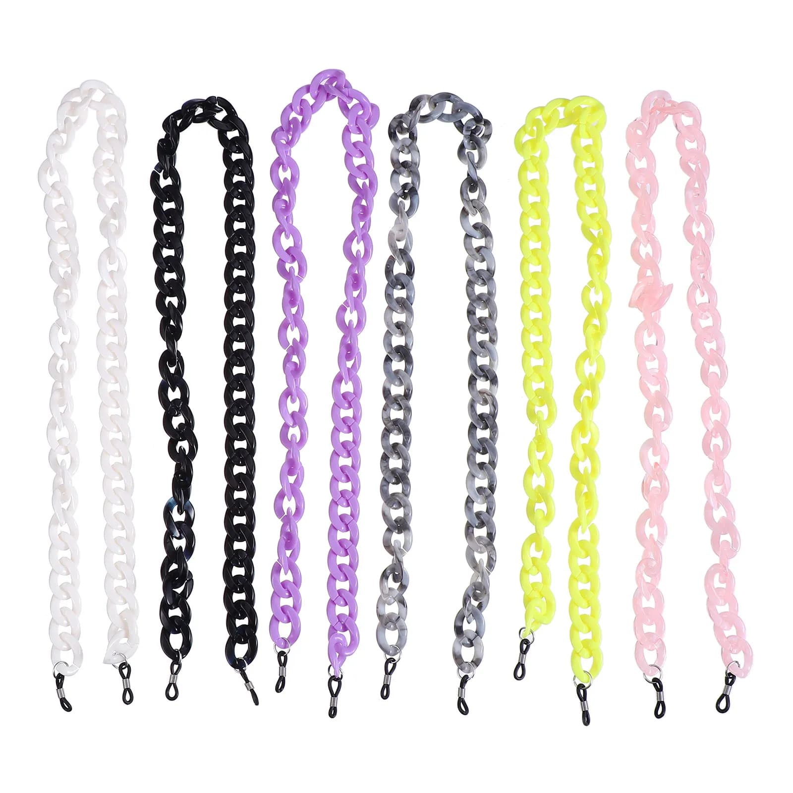 6 Pezzi Eleganti Laccetti per Mascherina Anti-Smarrimento con Doppia Clip, Comodi da Indossare, Eleganti Collane Porta Mascherina