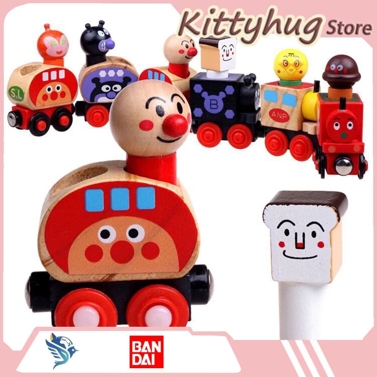 Trenino Giocattolo Anpanman, Gioco Educativo con Forza Magnetica, Bambola in Legno, Regalo di Compleanno Divertente