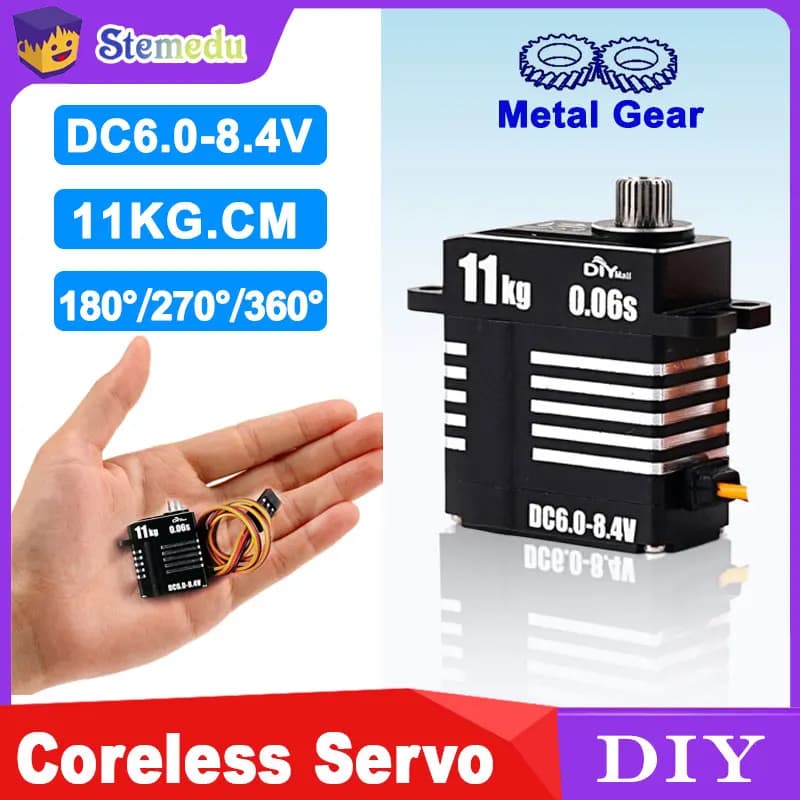 H-11 11KG Micro Digital Servo Full Metal Gear Coreless Motor programmabile per elicotteri RC Auto Robot 180 ° /270 ° /360 °