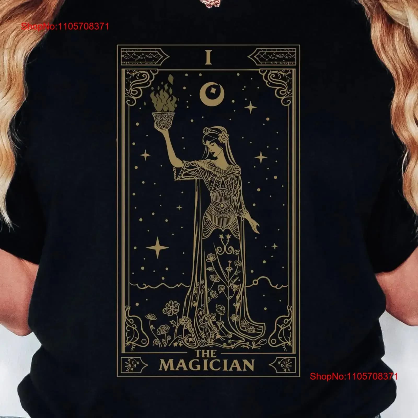 The Magician Tarot Card T Shirt Celestial for Her Mystical Zodiac Witchy Stars vintage Washed Casual Versatile Slightly Stylish