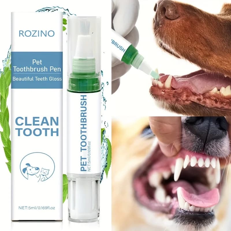 1 pet toothbrush, pen-shaped, for removing stains on teeth, whitening tartar, teeth whitening, fresh breath