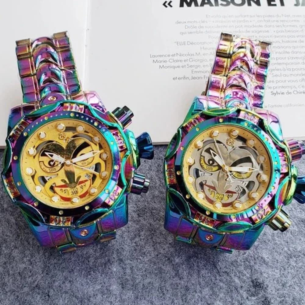 Orologi al Quarzo Joker Undefeated per Uomo, Funzione Reserve Bolt Zeus, Quadrante Grande Invincibile, Orologio Maschile AAA, Relogio Masculino