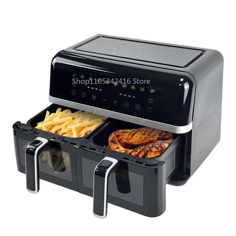 Friggitrice ad Aria Digitale Professionale da 9L, Elettrodomestico da Cucina a Doppio Riscaldamento con Finestra Visiva per una Cucina Sana a Casa