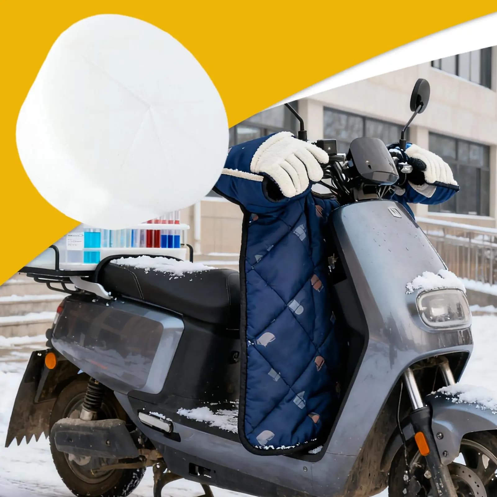 Guanti da manubrio per moto Impugnatura in cotone antivento Copertura a 360 gradi Guanti invernali da moto per uomini motociclisti da equitazione all'aperto