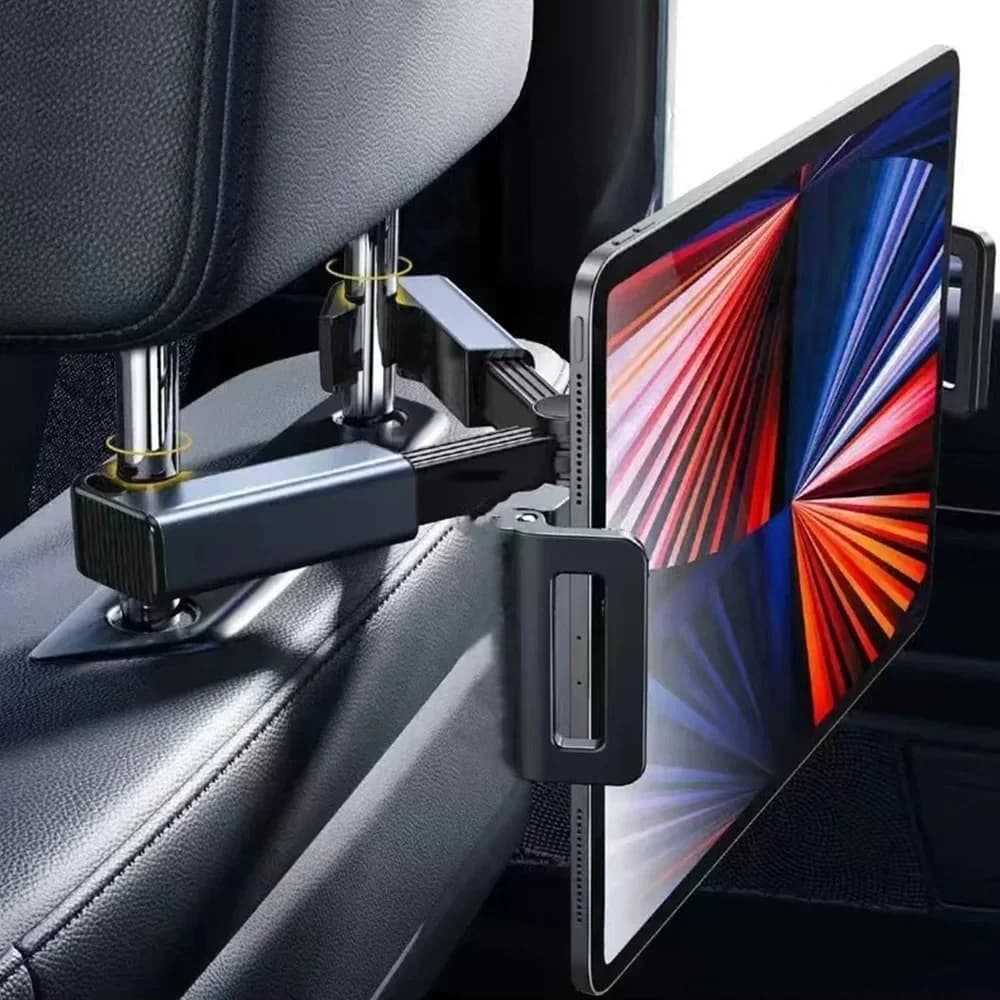 360 Degree Rotating Car Headrest Tablet Mount Portable IPad Auto Rear Seat Pillow Bracket for Travel Road Trip Car Accessories