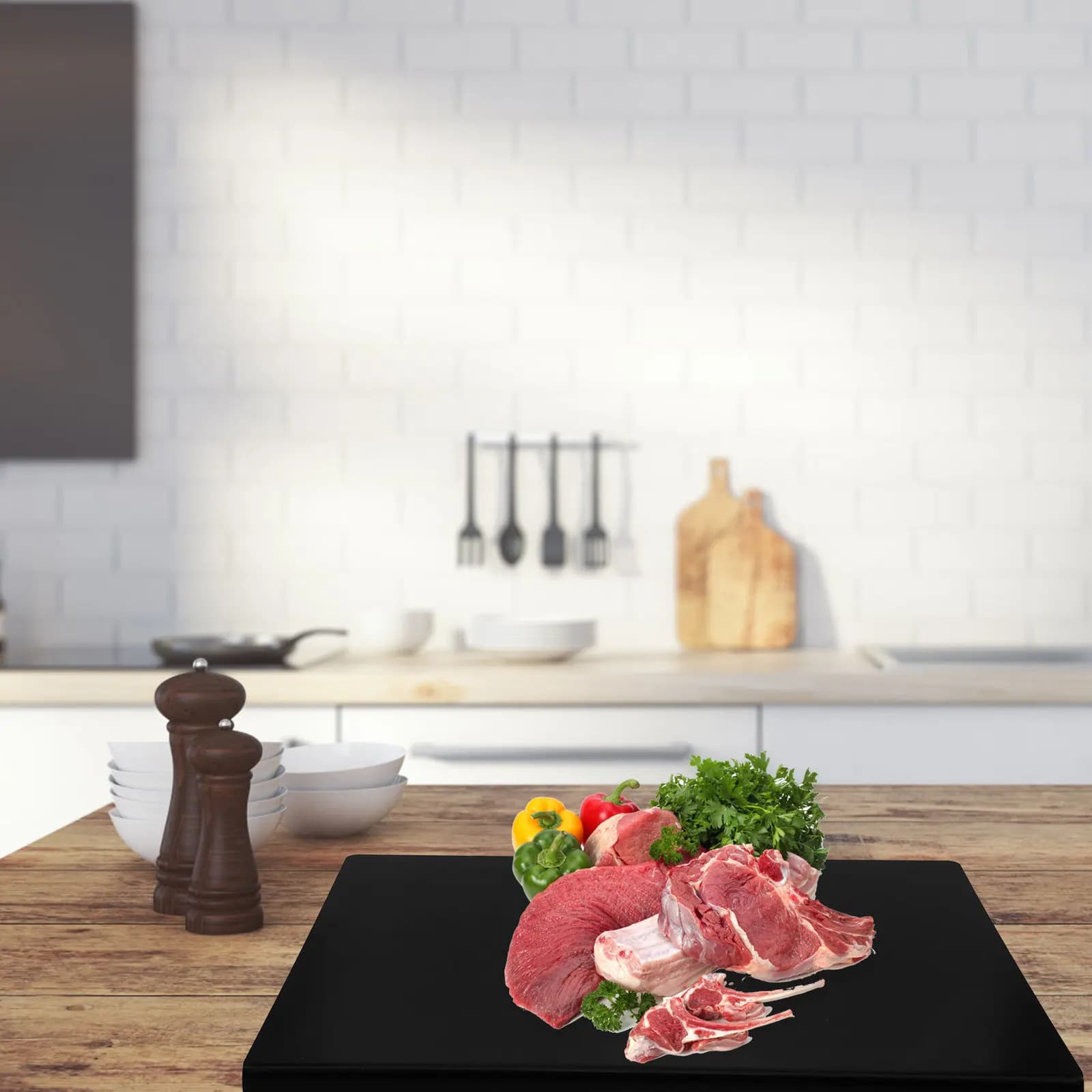 Acrylic Tails Large Anti-slip for Kitchen, for Vegetables, Meat, Fruit, Safe, Robust, Resistant to Usura, Led Edges