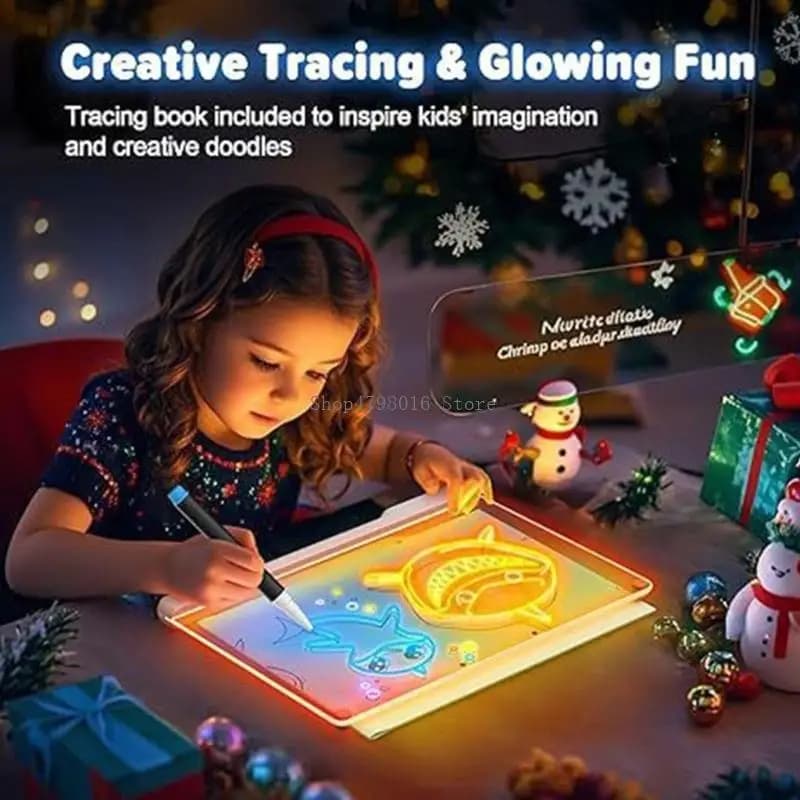 Divertente tavoletta grafica a LED per bambini piccoli e in età prescolare con costruzione e luci brillanti
