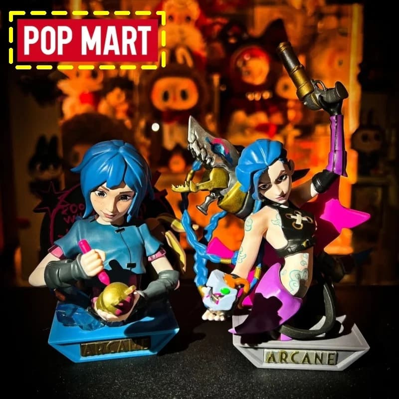 Autentica Statuetta da Collezione Popmart League Of Legends Arcane Serie 1, Scatola Sorpresa, Ornamento da Scrivania, Regalo per Appassionati di Anime e Videogiochi